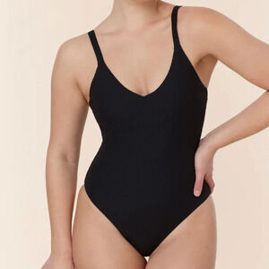 Andie The Marco One Piece‎ Rib Swimsuit Black Size S NWT